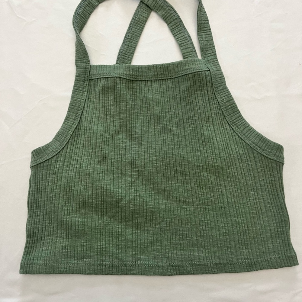 American Eagle Green Ribbed Women's Top
